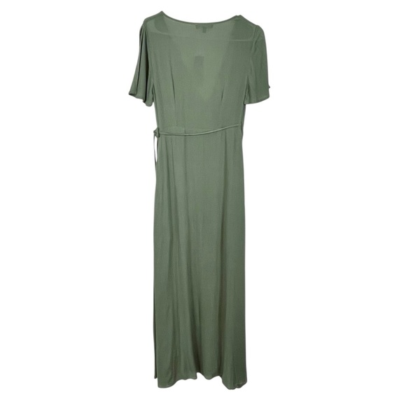 NWOT Lulus Sage Green Maxi Wrap Around Dress Feminine Soft Girl Romantic Size XS - Picture 3 of 12